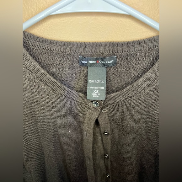 New York Company Button Front Solid Cardigan - Picture 3 of 5